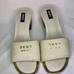 DKNY Women's Cream Slide Heels